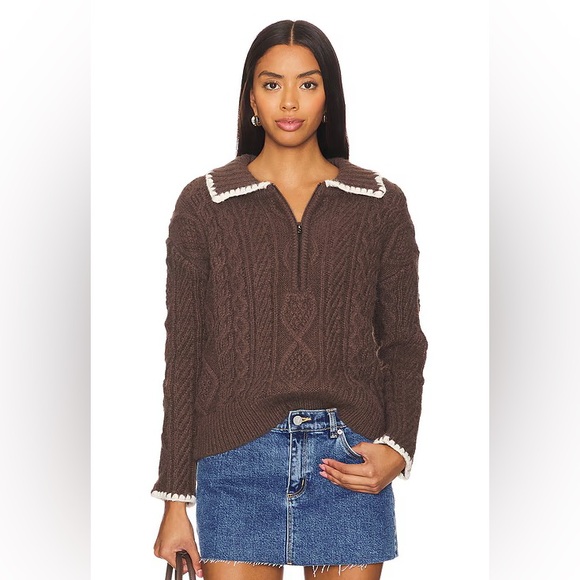 NWT HEARTLOOM Strick Ivana In cocoa BROWN size M pullover sweater revolve - Picture 1 of 5